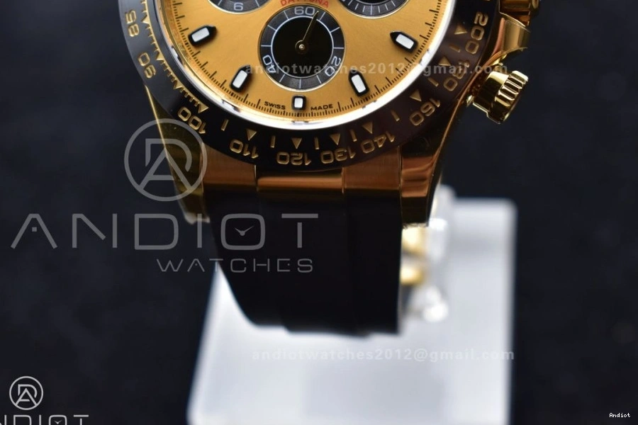 Strap BTF on Dial Oysterflex 1:1 YG Daytona SA4130 Black Edition Best Rubber 116518 0121